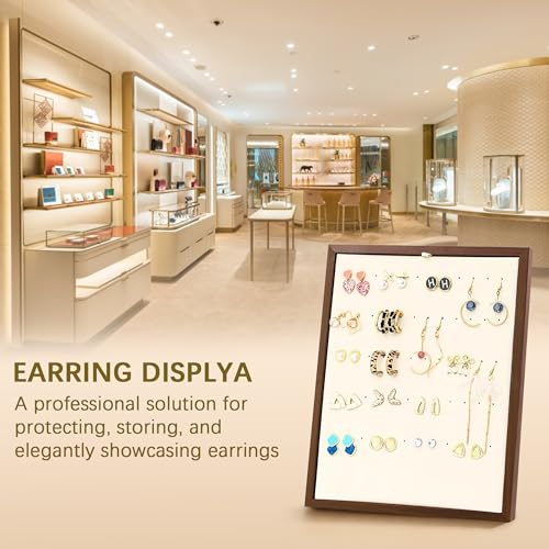 Homeanda Velvet L-Shaped 60 hole Ring Earring Jewelry Display Tray Organizer Holder Jewelry Display board - style: L-Shape 60 Holes