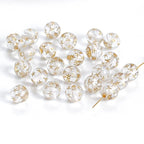 LadayPoa 200pcs 8mm Acrylic Clear Gold Star Round Beads for Jewelry Making Plastic Bubble Beads Ball Charms for Bracelet Making Necklace DIY Bubblegum Bead Christmas Ornament Gifts - color: clear 8mm200pcs