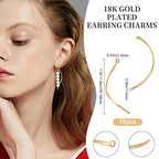 Beebeecraft 1 Box 10Pcs Curved Drop Earrings Long Bar Charms 18K Gold Plated Drop Dangle Jewelry Making Findings for DIY Earrings