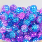 100Pcs 10mm Crackle Glass Beads for Jewelry Making - Round Spacer Crystal Beads Bulk, DIY Craft Supplies for Necklace Bracelet Earrings (Blue Plum) - color: Blue Plum