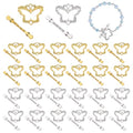 PH PandaHall 30 Sets Butterfly Toggle Clasps, 28mm OT Clasps Alloy Jewelry Clasp Closure Metal T Bar Clasp Closure Clip Connector for Necklaces Bracelets Jewelry Craft Making, Antique Golden/Silver