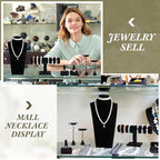 Kigley 6 Pcs Jewelry Display Set Necklace Bust T Bar Bracelet Holder Earring Ring Finger Display jewelry Stand for vendors Selling Store Trade Show (Black) - color: Black