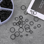Qianyu 970Pcs Black Open Jump Rings Set - Assorted Sizes 4/5/6/7/8/10mm Chainmail Rings for Jewelry Making Bracelet Earrings Repair