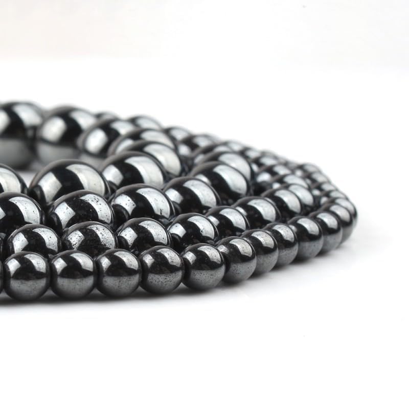 Yochus 35pcs Black Hematite Beads，10mm Healing Power Natural Stone Round Loose Beads for Jewelry Making Earring Necklace DIY Crafts - color: Black Hematite, size: 10mm 35beads