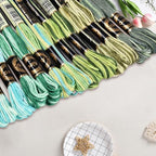 12 Skeins 105 Yards Green Embroidery Thread Variegated Cross Stitch Floss Bulk 6 Ply Polyester Yarn Colorful Friendship Bracelet String for Sewing Making Needlecraft Knitting Stitching DIY - color: Forest Green