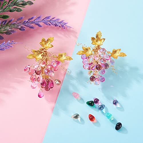 Craftdady 350Pcs Teardrop Czech Glass Beads Mixed Colors Lustered Drop Spacer Loose Beads 6.5x4.5mm Top Drilled for Jewelry Craft Making - color: Mixed Colors, 6.5x4.5mm