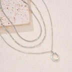 LANE WOODS Gold Plated Necklaces for Women - Multilayer Coin Medallion Pendant Necklace Adjustable Layering Choker Necklaces Chain Set Jewelry - style: Circle-Silver