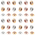 PH PandaHall 60pcs Brass Silicone Slider Beads, 3 Color 7mm Stopper Beads Slider Clasps for DIY European Bracelets Necklaces Jewelry Making