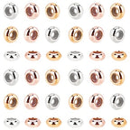 PH PandaHall 60pcs Brass Silicone Slider Beads, 3 Color 7mm Stopper Beads Slider Clasps for DIY European Bracelets Necklaces Jewelry Making