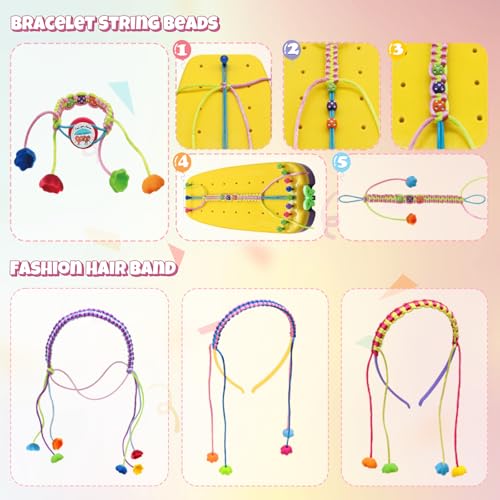 Bracelet Making Kit for Girls 6-12, Friendship Bracelet Beads Elastic String DIY Arts & Crafts Bulk Toy Set, Jewelry Maker Tool, Popular Christmas Birthday Gifts for Kids Ages 7 8 9 10 11 (169PCS) - style: 169PCS