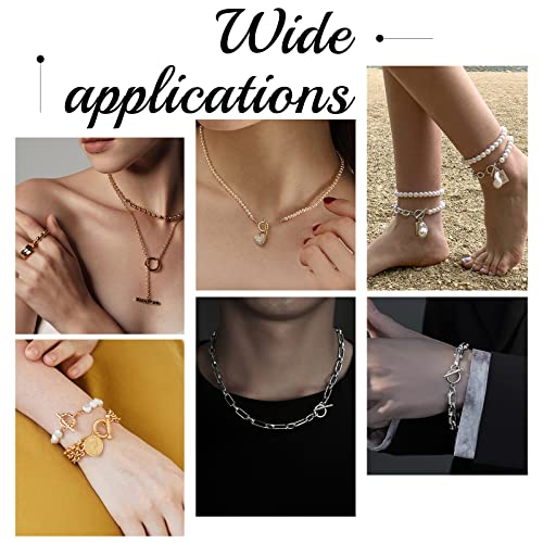 PH PandaHall 60 Sets Toggle Clasps, 3 Color Jewelry Closure Clasp IQ Toggle Clasps Round Fastener Hook Connectors TBar End Clasp for Necklace Bracelet Jewelry Making