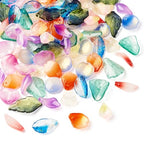 Glass Leaf Beads Crystal Glass Leaf Charms Transparent Leaves Pendants Tiny Green Leaf Bead Caps for Christmas Earring Bracelet Jewelry Making DIY Keychain Craft - color: 10 Styles-Mix