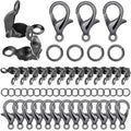 1000PCS Jewelry Making Accessories Set, 100 Lobster Claw Clasps 300 Crimp Beads Crimp Beads Clasps Caps 600 Open Jump Ring Connectors for DIY Bracelet Necklace Crafts Jewelry Making(Gun Black) - color: Gun Black
