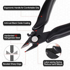 3.5-Inch Mini Cutter with Lock, 4 Pcs Precision Flush Cutters, Spring Loaded Micro Wire Cutter Diagonal Side Cutters Nipper, Soft Copper Wire Snip for Electronics, Model Sprue, Jewelry Making