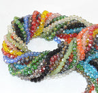 Catotrem Faceted Glass Crystal Beads Strands Briolette Rondelle Crystal Beads Spacer for Jewelry Making 15 Colors 1350pcs 6MM - size: 6mm