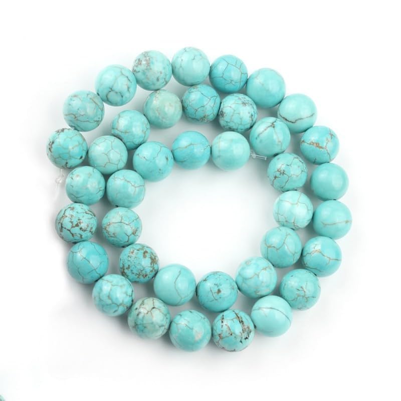 8mm Green Turquoise Natural Stone Beads Round Loose Beads for Jewelry Making Yochus DIY Beads Bracelet Necklace - color: Green Turquoise, size: 8mm