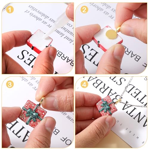 salbsever 100 PCS Jewelry Bails for Jewelry Making Glue on Bails Round Flat Pad Metal Pendant Connectors Golden Silver Bronze Rose Gold for Necklace Bracelet DIY Crafts