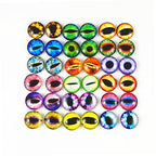 Julie Wang 12mm 60pcs Mixed Dragon Eyes Round time gem Cover Glass Cabochon Dome Cameo Pendant Settings - size: 12MM-60PCS