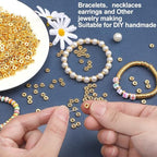 1500pcs 6mm Gold Flat Round Spacer Beads Disc Loose Jewelry Making Beads for DIY Bracelet Necklace Earring Craft Supplies - color: Gold