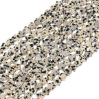 Songxi 60pcs 6mm Dalmatian Plum Blossom Natural Stone Beads for Jewelry Making, Smooth Loose Flower Shape Gemstone Beads for Bracelets Necklace Earrings Making Supplies ﻿ - color: Dalmatian