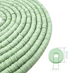 3600 PCS 10 Strands Polymer Clay Beads for Jewelry Making, Vinyl Heishi Beads 6mm for Surfer Bracelets Necklace Making (Sage Green) - color: Sage Green