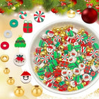 ZSFLZS Gold Beads Christmas Polymer Clay Beads Bracelet Making Kit, Round Spacer Bead 3/4/6/8mm 4 Size Smooth Ball Christmas Bead for Jewelry MakeDIY Bracelet, Necklace, Earring Making - color: Gold+ soft beads