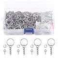 Swpeet 450Pcs 4/5" 20mm Sliver Key Chain Rings Kit, Including 150Pcs Keychain Rings with Chain and 150Pcs Jump Ring with 150Pcs Screw Eye Pins Bulk for Jewelry Findings Making (20mm, Sliver) - color: Sliver, size: 20mm
