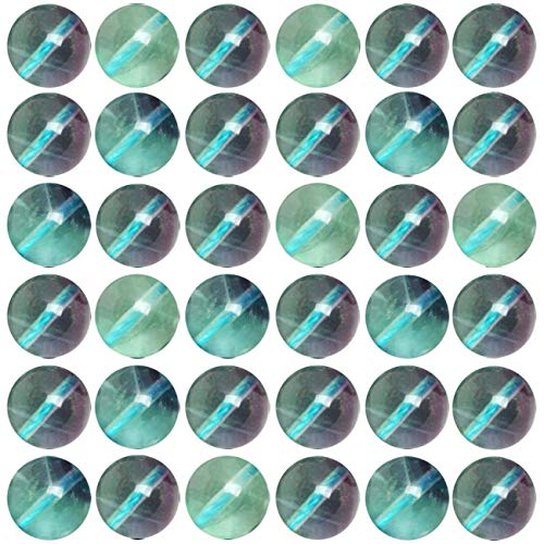 Natural Stone Beads 100pcs 6mm Fluorite Round Genuine Real Stone Beading Loose Gemstone Hole Size 1mm DIY Smooth Beads for Bracelet Necklace Earrings Jewelry Making (Fluorite Green, 6mm) - color: Fluorite Green, size: 6mm