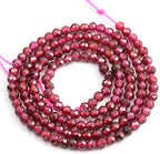 Natural Stone Beads Garnet Gemstone Faceted Loose Beads for DIY Jewelry Making Necklace Bracelrt 2 Strands/Pack Length 15" Size 4.5mm - size: 4.5mm