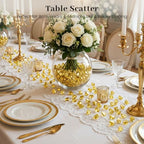 DomeStar 150PCS Gold Acrylic Ice Rocks – Faux Gems Nuggets Vase Fillers Pot of Gold, Glitter Party Decorations, DIY Crafts & Table Scatter - color: Gold