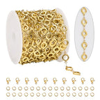 KYUNHOO 13FT/4M Hollow Circle Chains for Jewelry Making Gold Plated Stainless Steel Jewelry Chain Roll with Clasps for Bracelet Necklace DIY - color: Circle Gold