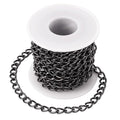 Craftdady 16.4 Feet Aluminum Curb Chain Link Black Twisted Cable Cross Chain Unwelded 10x6.5mm with Spool for Bracelet Necklace Tassel Earring Jewelry Making - color: Black, 10x6.5mm