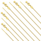 Crisjanggo 10 Pack Gold Plated Cable Chain for Jewelry Making Stainless Steel Chain Bulk 20 Inch Adjustable Necklace with Rubber Stopper Beads for Women - color: Gold Cable