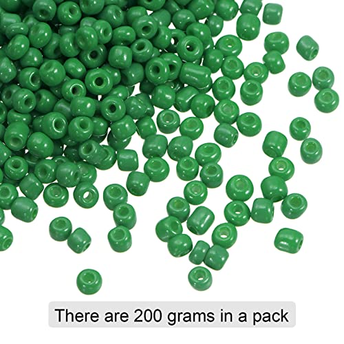 HARFINGTON 2000Pcs Small Glass Beads 6/0 4mm Loose Tiny Round Small Beads for Bracelet Earring Rings Jewelry Making, Dark Green - color: Dark Green
