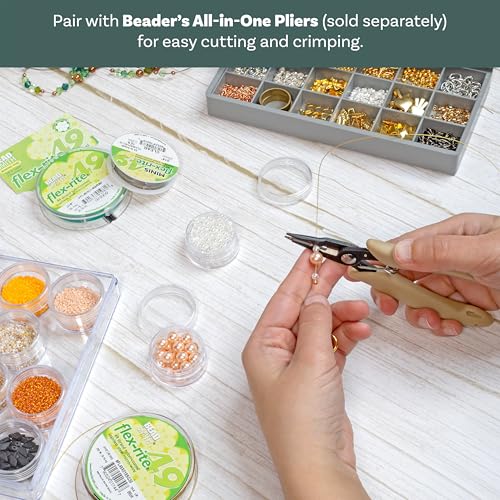The Beadsmith Flex-Rite Beading Wire - 49-Strand Nylon-Coated Stainless-Steel Wire, 0.014" (0.35 mm) Dia, Bronze, 30 ft Spool, Durable Necklace & Bracelet String, for Jewelry Making Supplies - color: Bronze, size: .014” Dia - 30 ft