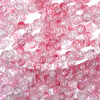300pcs Crackle Glass Beads, 6mm and 8mm Pink Crystal Glass Beads Round Loose Spacer Bulk Beads for DIY Craft Earring Necklace Bracelet Jewelry - color: Pink