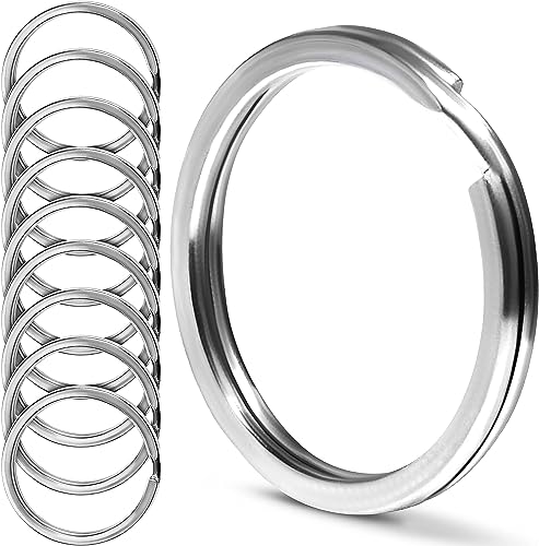 CREST Surgical and Marine Grade Stainless Steel Split Ring for Keychains SS316L Key Rings for Car Keys - color: 10-pack 316lss