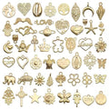 YouLuo 100Pcs Bracelet Charms for Jewelry Making Wholesale Bulk Jewelry Making Bracelets Charm KC Gold Alloy Charm Pendants and Gold Plated Enamel Charms Pendants for Bracelet Necklace - color: KC Gold