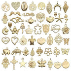 YouLuo 100Pcs Bracelet Charms for Jewelry Making Wholesale Bulk Jewelry Making Bracelets Charm KC Gold Alloy Charm Pendants and Gold Plated Enamel Charms Pendants for Bracelet Necklace - color: KC Gold