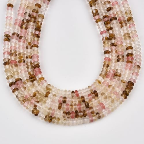 170pcs 4x2mm Watermelon Disk Rondelle Spacer Stone Semi Precious Gemstone Loose Beads for Jewelry Making 15 Inch - color: Watermelon