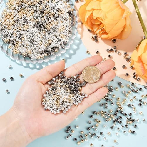 1 Box 2400PCS 5MM Mixed Color Spacers Ball Bead with Holes Spacer Filled Round Small Charms CCB Plastic Smooth Loose Beads Bulk for Jewelry Making Bracelets Necklaces DIY Craft Supplies - size: 5mm 2400pcs