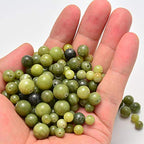 NCB 100pcs Gemstone Round Loose Beads Wholesale 6mm Natural Stone Beads with Elastic String for Bracelets Jewelry Making (Canadian Jade, 6mm 100Beads) - color: Canadian Jade, size: 6mm 100Beads