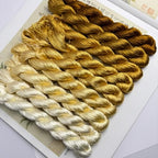 100% Nature Mulberry Handmade Embroidery Silk Thread Woven Jewelry Accessory Artificial Flowers Cross Stitch Floss DIY Sewing Kits 9 Gradient Colors 22m Each (36) - color: 36