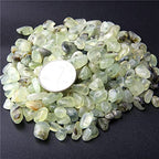 Natural 500 pcs Prehnite No Hole Undrilled Irregular Chip Gemstone Beads Rock Gravel Crystal Tumble Minerals Gravel Specimen Energy Decorative Stone Fish Tank Stone - color: Prehnite