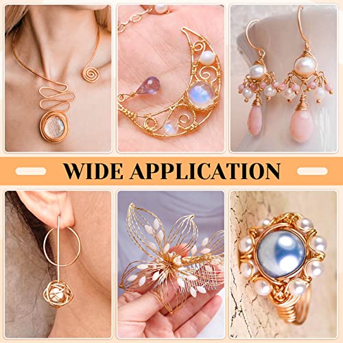22 Gauge Jewelry Wire, Anezus Rose Gold Craft Wire Tarnish Resistant Copper Beading Wire for Jewelry Making Supplies and Crafting (Rose Gold, 49 Yards/45 Meters) - color: Rose Gold