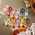 Carabiner Clip 48Pcs Green Metal Key Ring Clip Circle Keychain Rings Bulk Spring O Ring Round Cute Carabiner Spring Snap Hook Key Chain Clips for DIY Keychain Bag Charm Handbag Purse Dog - color: Green