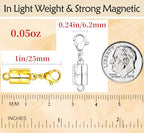 Magnetic Necklace Clasp with Lobster Clasp 18K Gold and Silver Magnetic Jewelry Clasps for Necklaces Extender Bracelet Clasps and Closures - color: 6Pcs | 3Gold & 3Silver