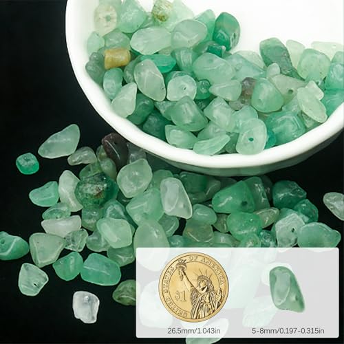 30in Green Aventurine Natural Chip Stone Beads 5-8mm About 230pcs, Irregular Drilled Light Green Bead for Bracelets Jewelry Making Supplies for Adults, DIY Crafts. - color: Green Aventurine