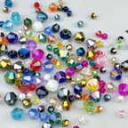 500pcs 4mm Bicone Crystal Glass Beads Faceted Bicone Crystal Beads Bulk Glass Spacer Beads for Bracelets Necklace Pendants Earrings DIY Jewelry Craft Making(Dark Blue AB) - color: Dark Blue AB, size: 4mm