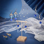 SUNNYCLUE 1 Box DIY 8 Pairs Blue Moon Earrings Making Starter Kit Including Moon Geometric Linking Connector Charms Teardrop Flower Beads Earring Findings for Women Earring Making Crafts